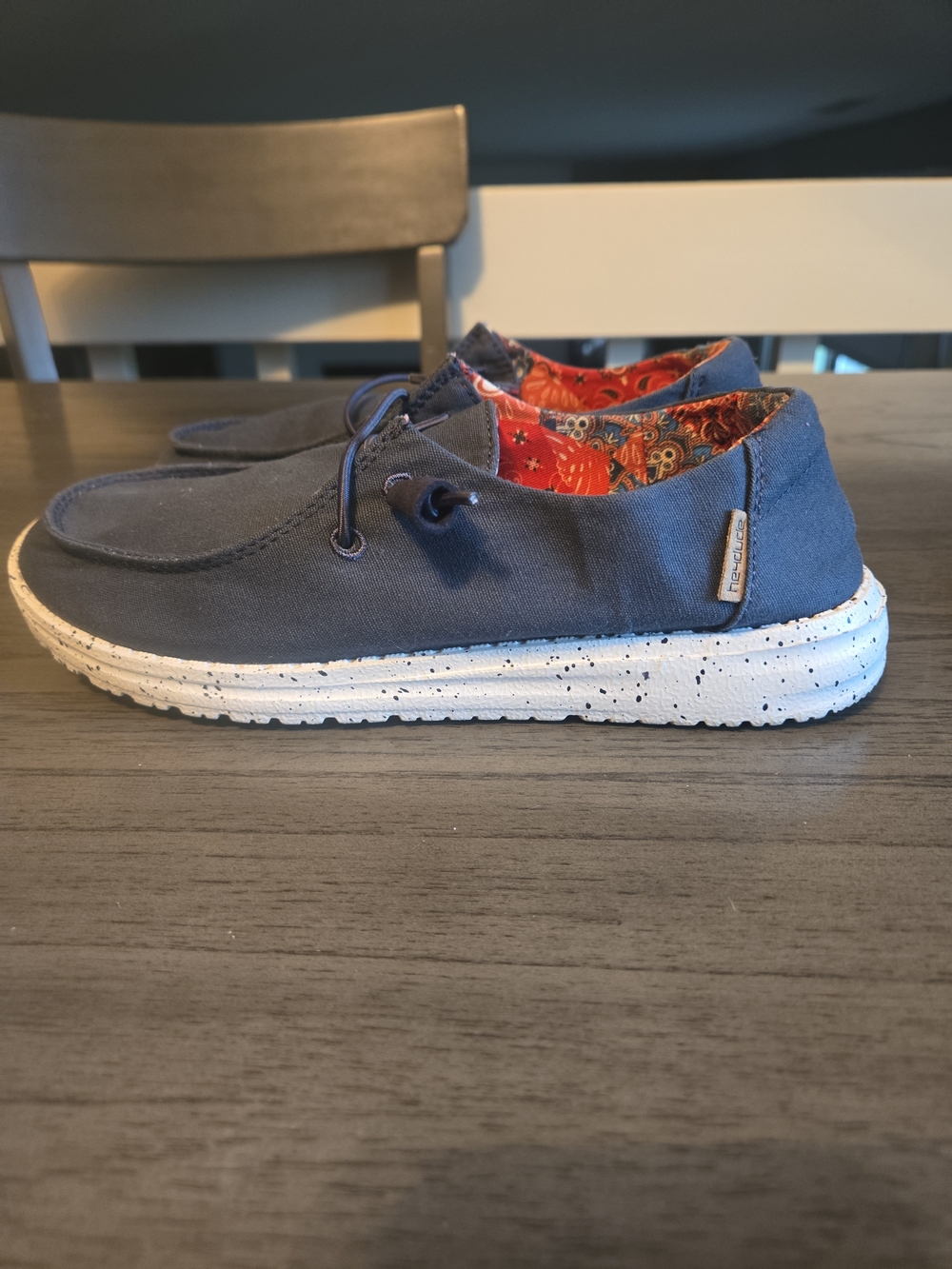 Hey Dude Wendy Women's Size 7 Blue Canvas Slip On Loafers Lightweight Casual
